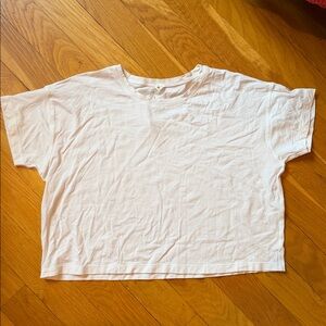 Lululemon cropped T boxy top shirt white 10 short sleeve athletic women’s